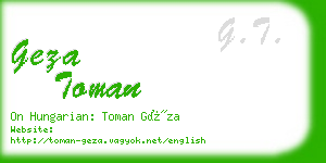 geza toman business card